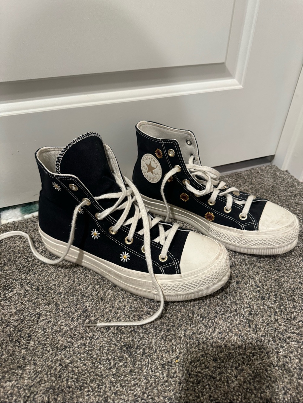 Converse Black High-Top Daisy Platform Sneakers